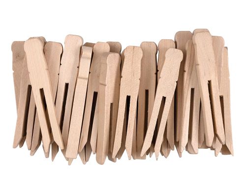 Assorted Size Flat Wood Slotted Clothespins, 3 3/4'' x 5/8'', Brown, Craft Supplies from Factory Direct Craft