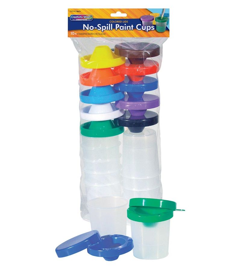 Creativity Street® No-Spill Paint Cups with Colored Lids